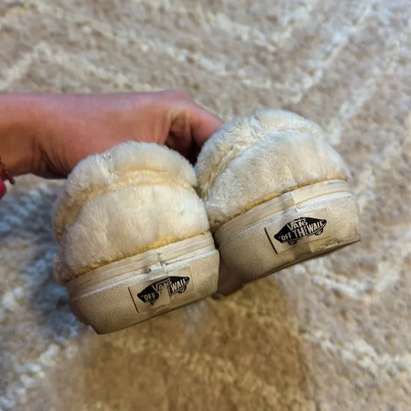 Cream Fluffy Vans - Picture 3 of 6